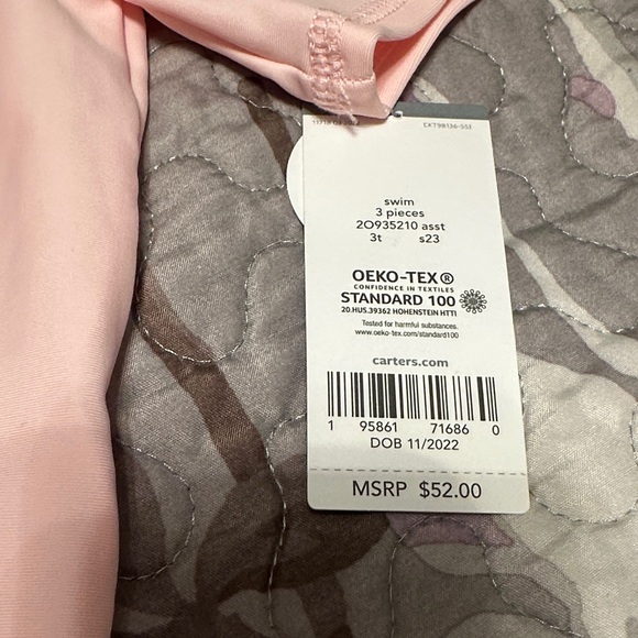 Carter's Flamingo Rash Guard Swim Set - Pink - Picture 6 of 6